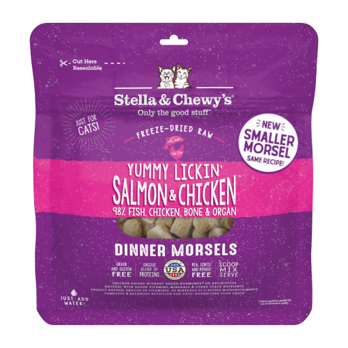 Stella & Chewy's CAT Freeze Dried 08oz Salmon & Chicken 凍乾生肉貓咪主糧 舔舌之選 三文魚及雞肉配方 8oz(226g)中 (正價$255) 新舊包裝隨機 (EXP: 21/4月/2027)